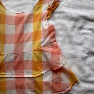 Janie and Jack Pink and Yellow Checkered Blouse
